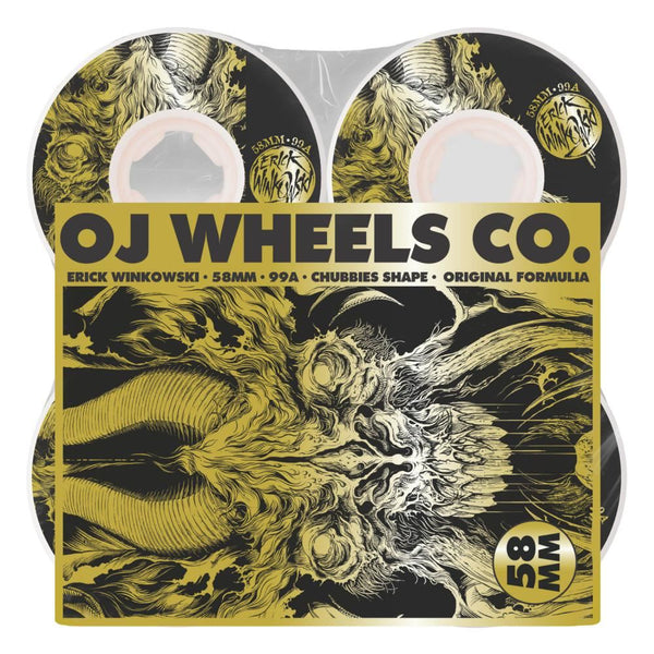 OJ Skateboard Wheels Erick Winkowski Primeval Elite - White - Skatewarehouse.co.uk