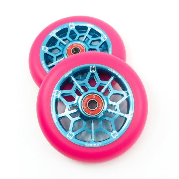 CORE Hex Hollow Stunt Scooter Wheel 110mm – Pink / Blue