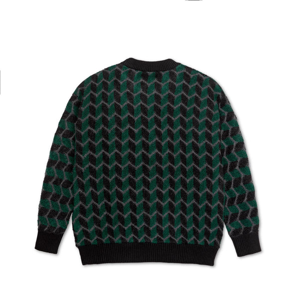 Polar Skate Co Zig Zag Knit Sweater - Black / Dark Teal - 1