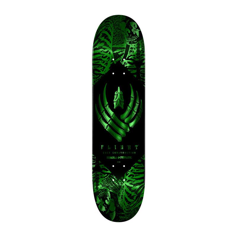 Powell Peralta FLIGHT Skeleton • • Green Foil Skateboard Deck - 8.5"