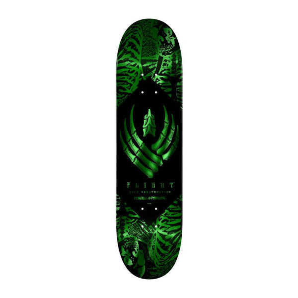 Powell Peralta FLIGHT Skeleton • • Green Foil Skateboard Deck - 8.5