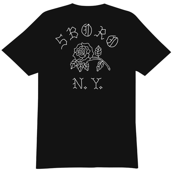5Boro Vintage Rose Tee Black/White - Skatewarehouse.co.uk