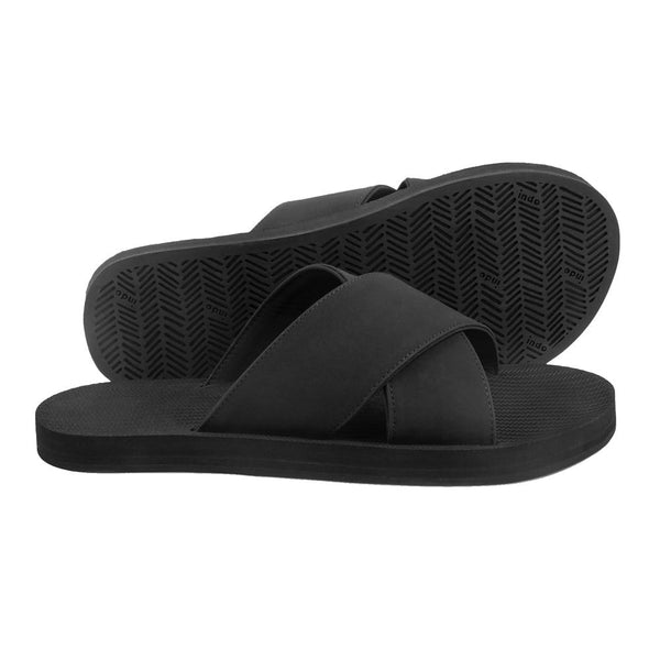 Indosole - Mens Sandals - ESSNTLS Cross - Black Shoes