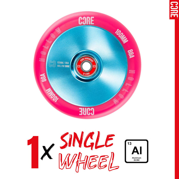 CORE Hollow Stunt Scooter 100mm - Pink / Blue Scooter Wheels