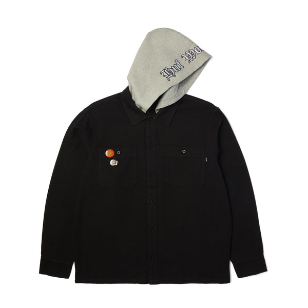 Olympia Hooded Overshirt (Black)