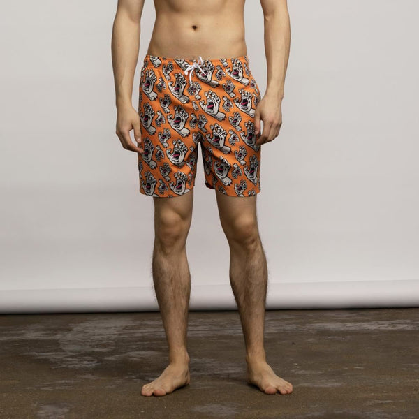 Santa Cruz Swim Shorts Hands All Over - Apricot - Skatewarehouse.co.uk