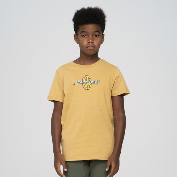 Santa Cruz Youth T-Shirt Youth Peace Strip T-Shirt - Parchment - Skatewarehouse.co.uk