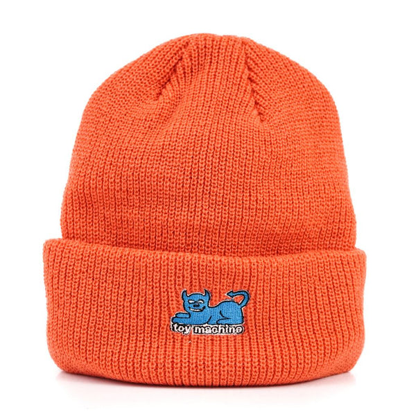 Toy Machine Devil Cat Dock Beanie Orange - Skatewarehouse.co.uk