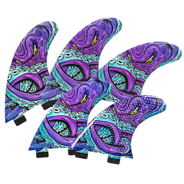 3D Fins - All Rounder 5 Fin - Medium - Kracken (FCS1 / Futures)