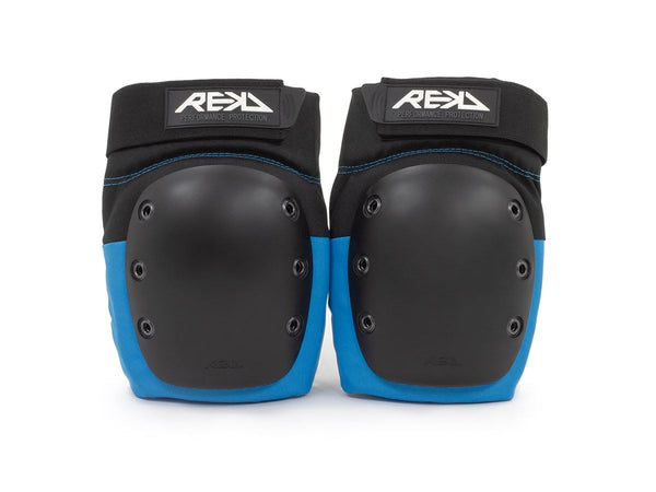 REKD Skateboard Skate Scooter BMX Ramp Knee Pads - Black / Blue - Skatewarehouse.co.uk