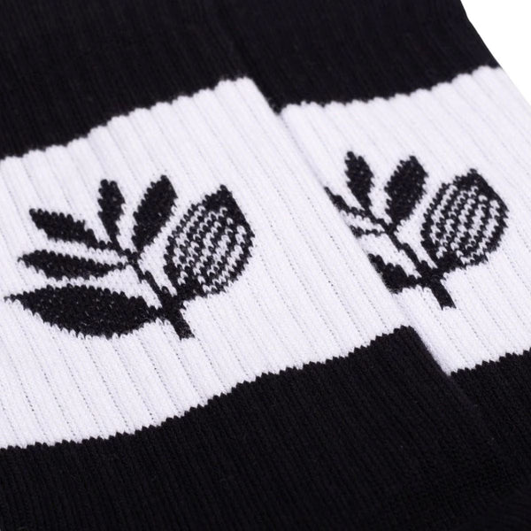 Magenta Stripe Socks Black / White