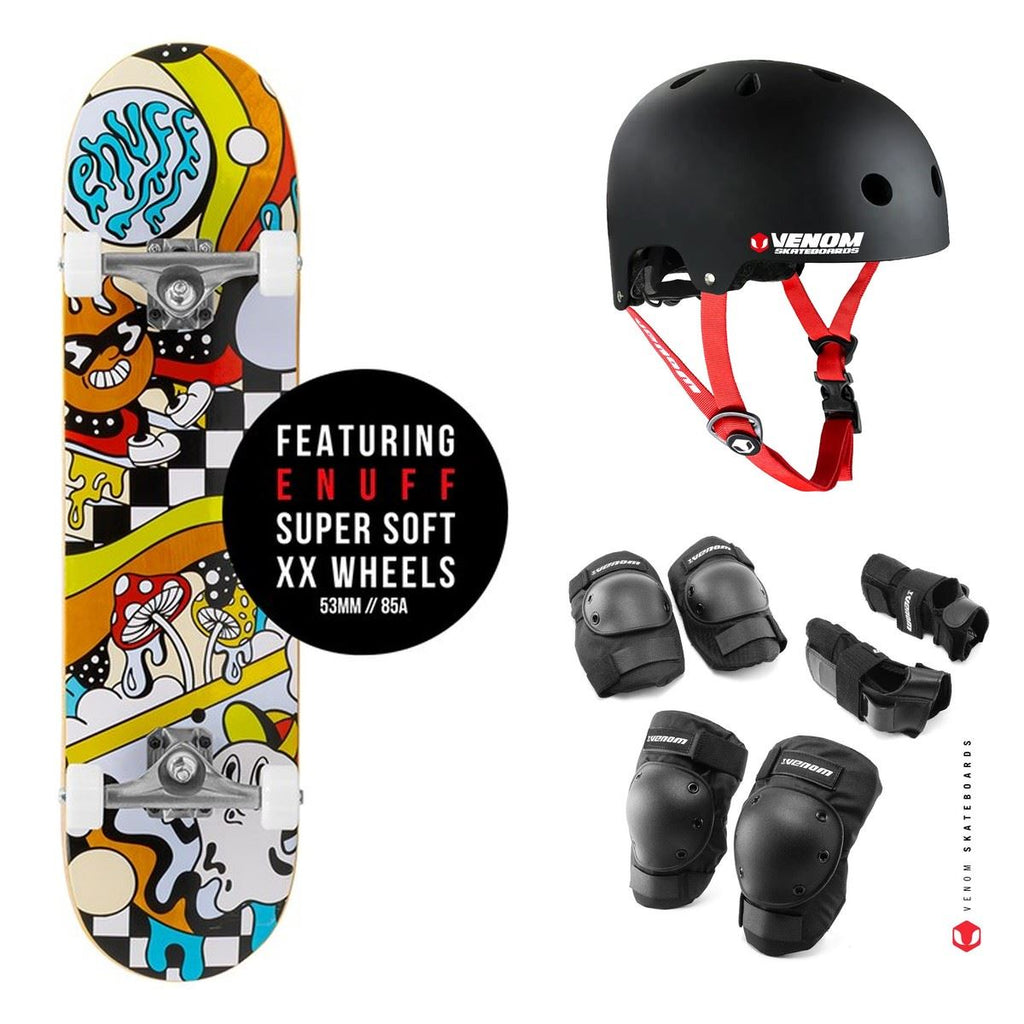 Enuff Meltworld Confused Complete Skateboard Bundle - 7.25"