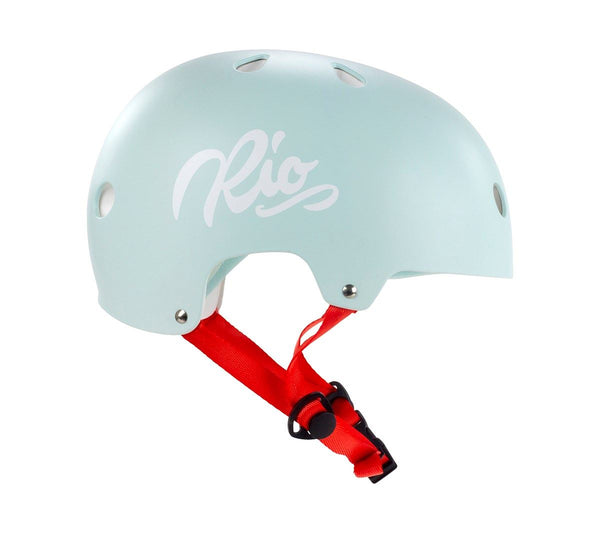 Rio Roller Script Skate Helmet - Matt Teal - Skatewarehouse.co.uk