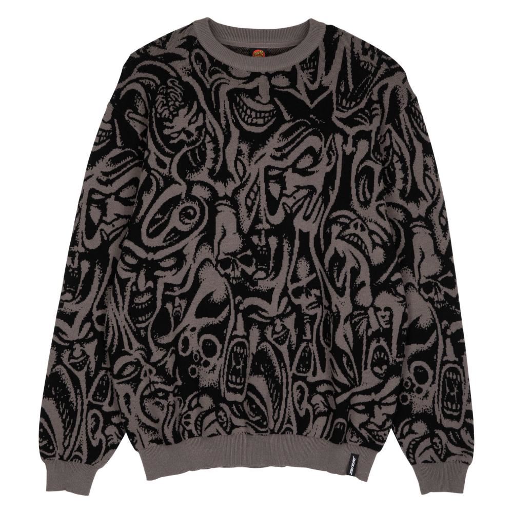 Santa Cruz Knit Crew Knox Faces - Grey - Skatewarehouse.co.uk