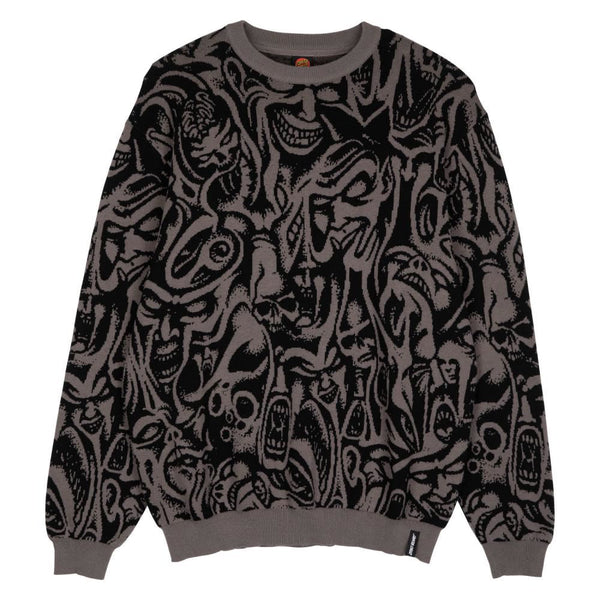 Santa Cruz Knit Crew Knox Faces - Grey - Skatewarehouse.co.uk