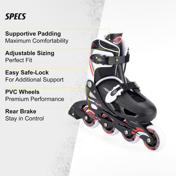 Osprey Adjustable Inline Skate - Red - Skatewarehouse.co.uk