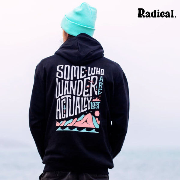 Radical. Another Adventure Unisex Hoodie - Black - Skatewarehouse.co.uk