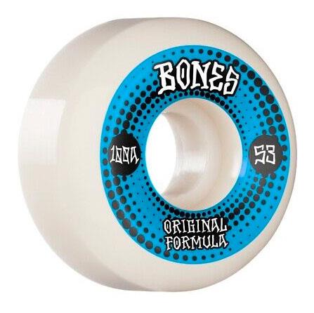 Bones OG Formula 100A White / Blue V5 Sidecut Skateboard Wheels 100a - Skatewarehouse.co.uk