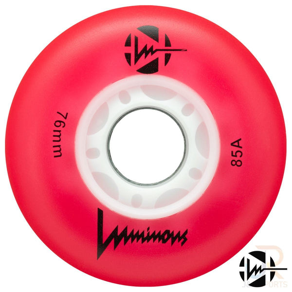 Seba Luminous Wheel (4) - Red / White - 76mm (Set of 4)