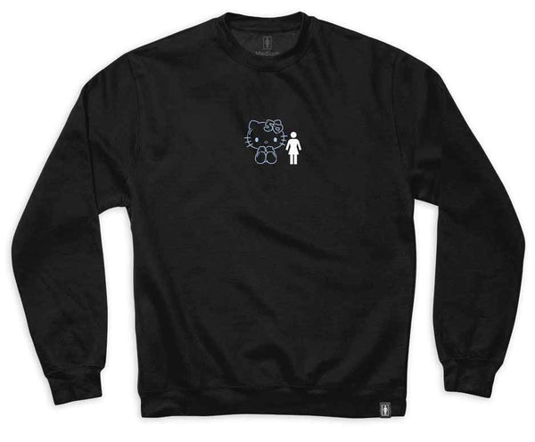 Girl x Hello Kitty 50th Partners Crew Black - Skatewarehouse.co.uk