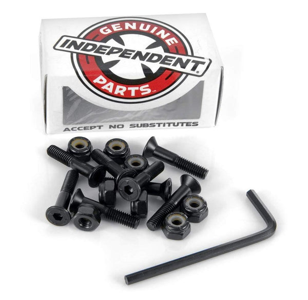 Indy Bolts Allen Black Skateboard Bolts - 1 - Skatewarehouse.co.uk
