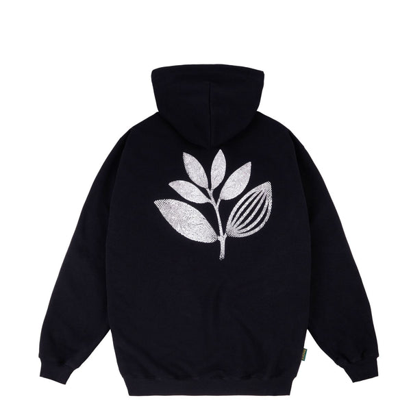 Magenta Fingerprint Plant Hoodie Black - Skatewarehouse.co.uk