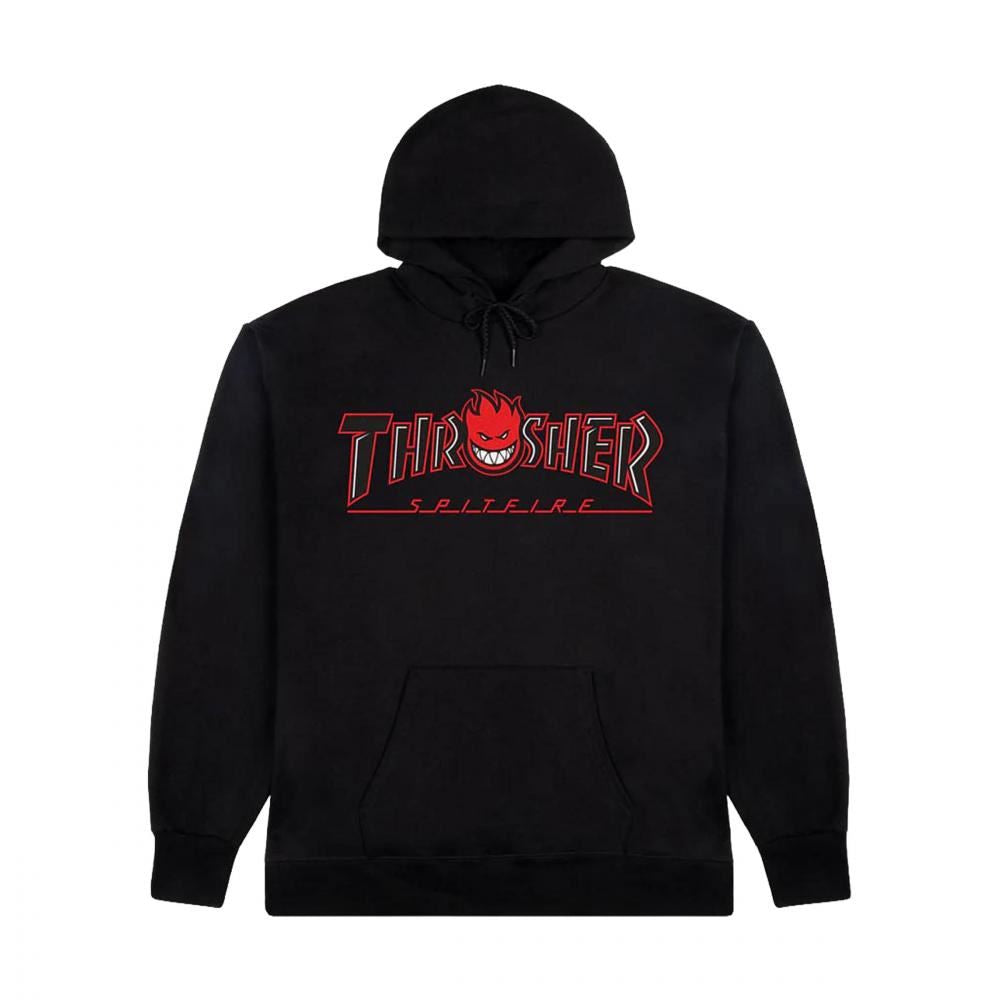 Thrasher x Spitfire Hood Big Head Outline - Black