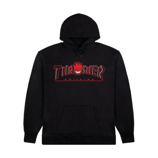 Thrasher x Spitfire Hood Big Head Outline - Black