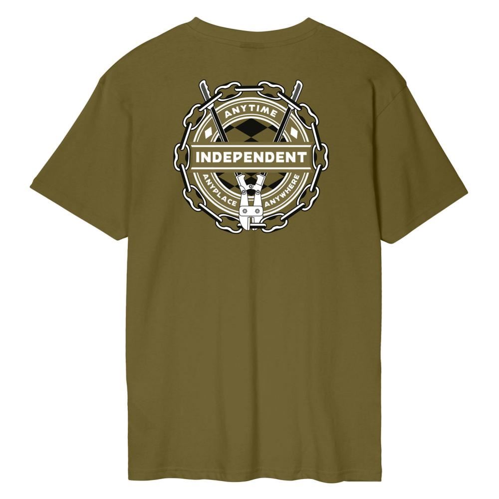Independent T-Shirt Anytime Anywhere Chain - Olive Drab - Skatewarehouse.co.uk