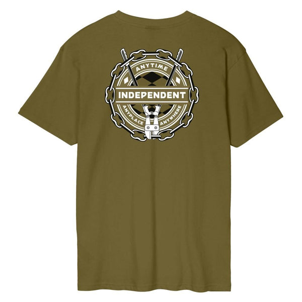 Independent T-Shirt Anytime Anywhere Chain - Olive Drab - Skatewarehouse.co.uk
