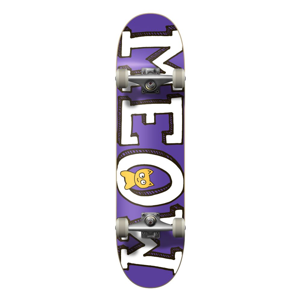 Meow Logo Complete Skateboard Purple 8.25" - Skatewarehouse.co.uk
