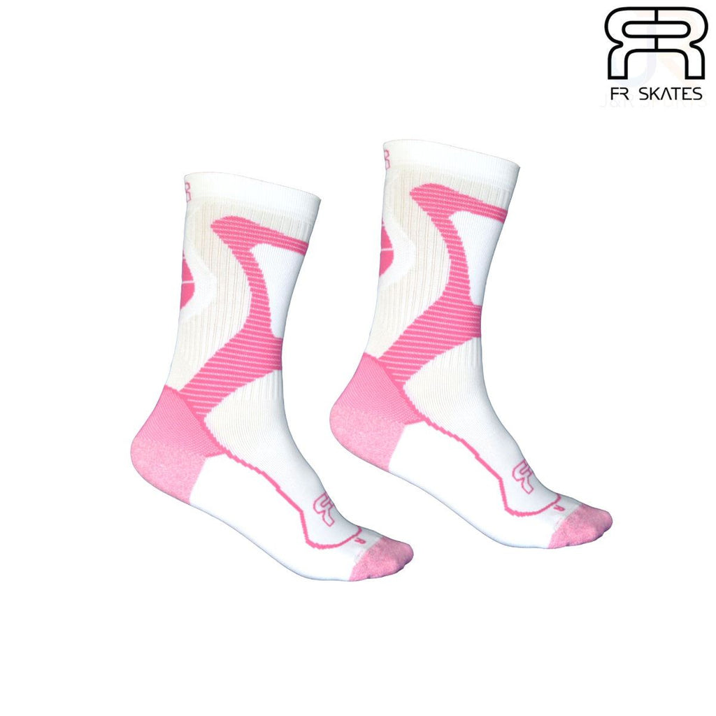 FR NANO Sports Socks - White / Pink