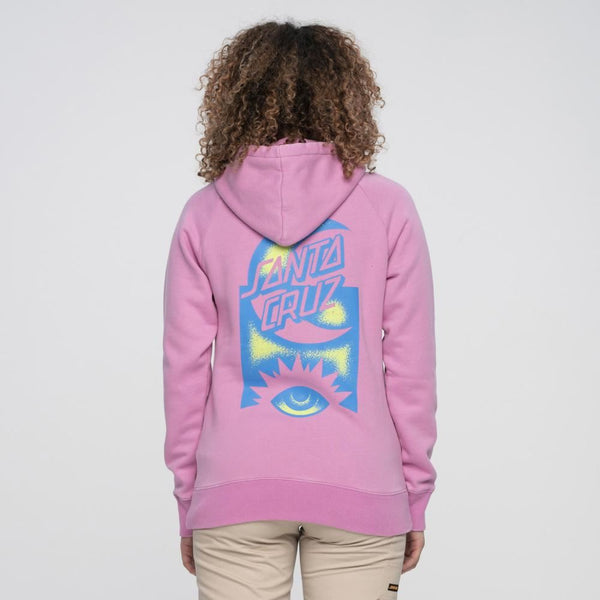 Santa Cruz Womens Hood Seeing Moon Dot Hood - Rose Wash - Skatewarehouse.co.uk