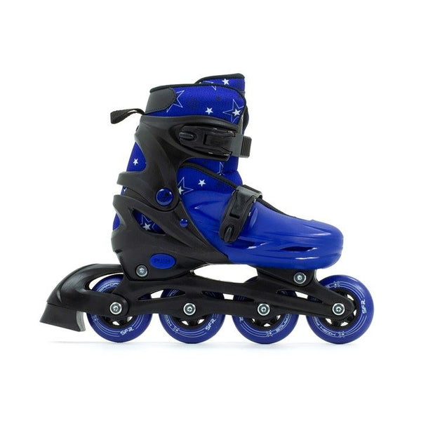 SFR Plasma Adjustable Inline Skates Black / Blue Bundle - SFR Helmet & Pads