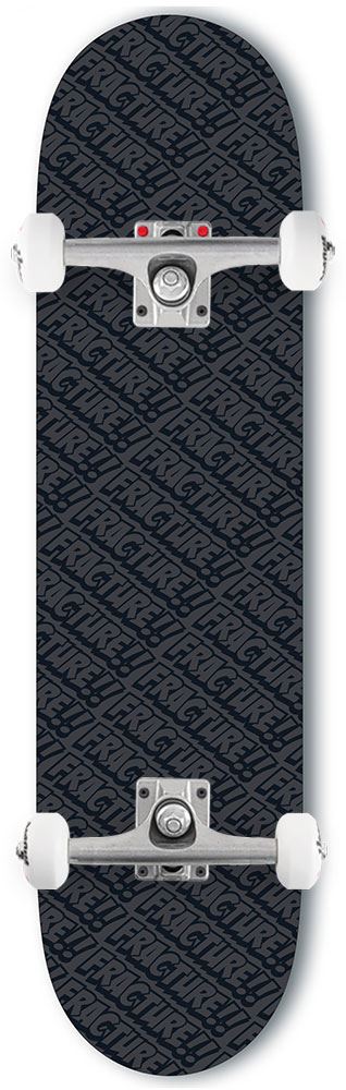 Fracture All Over Comic Black Custom Complete Skateboard -  8.25