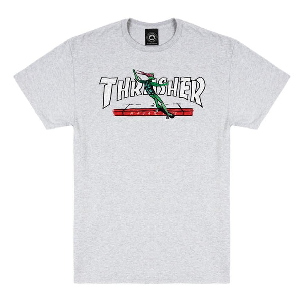 Thrasher T-Shirt Red Curb LSD - Ash Grey - Skatewarehouse.co.uk