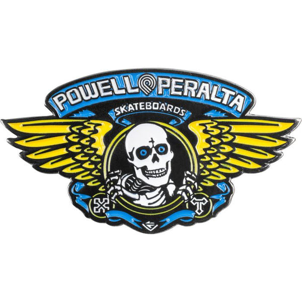Powell Peralta Winged Ripper Lapel Pin Blue Stickers