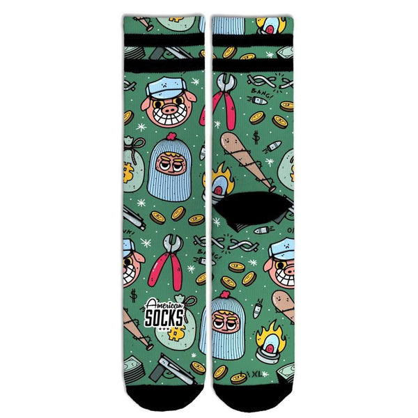 American Socks Heist Havoc - Mid High Socks