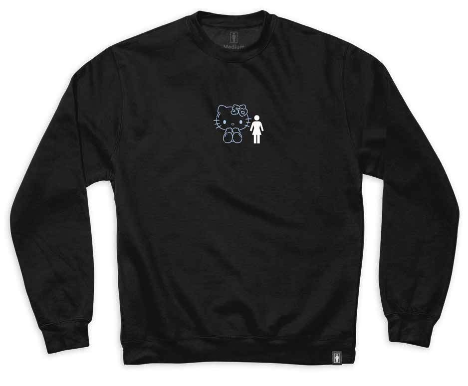 Girl Hello Kitty 50th Partners Crew Black - Skatewarehouse.co.uk