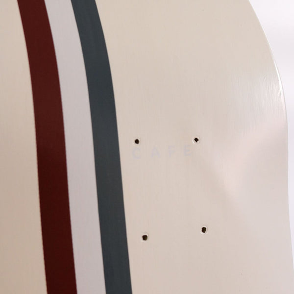 Skateboard Cafe Stripe - Cream/Burgundy/White/Navy Skateboard Deck - 8.25