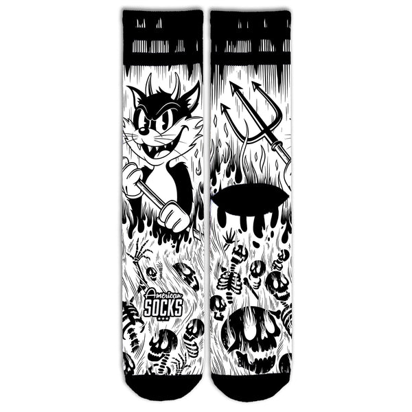 American Socks Evil Cat - Mid High Socks