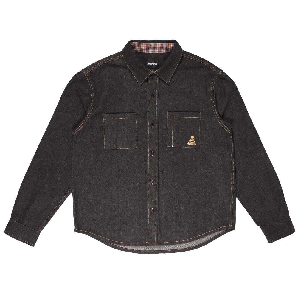 Theories Of Atlantis High Plains Denim Overshirt Washed Black - Skatewarehouse.co.uk