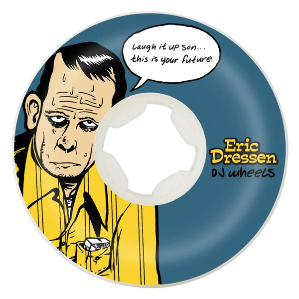 OJ Skateboard Wheels Eric Dressen Laught It Up 99a - Blue / Yellow - Skatewarehouse.co.uk