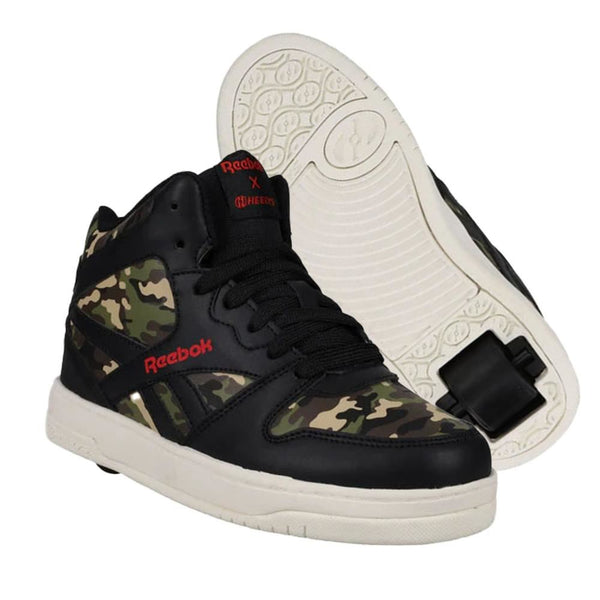 Heelys X Reebok BB4500 MID Print - Black / Red / Camo - Skatewarehouse.co.uk