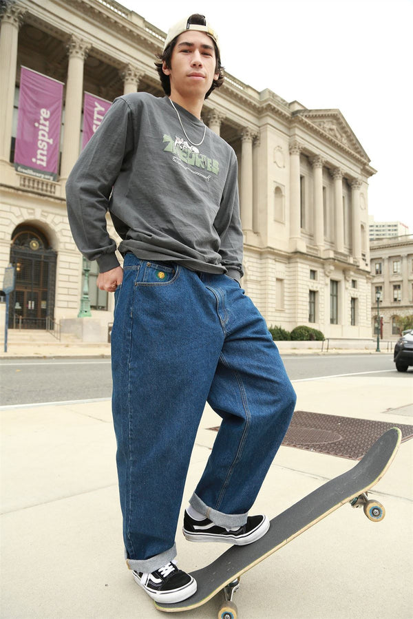 Theories Of Atlantis Plaza Jeans Washed Blue - Skatewarehouse.co.uk