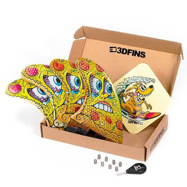 3D Fins - All Rounder Quad - Medium - Pizza (FCS1 / Futures)