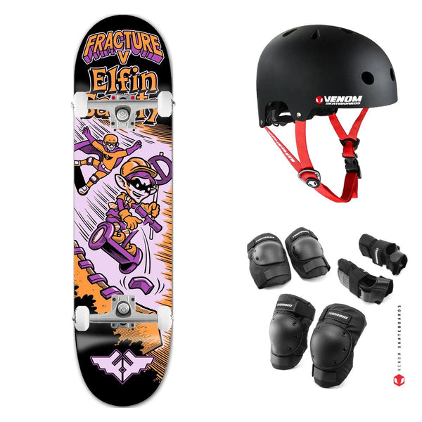 Fracture Jon Horner Elfin Safety x Venom Custom Multi Complete Skateboard Bundle - 7.75