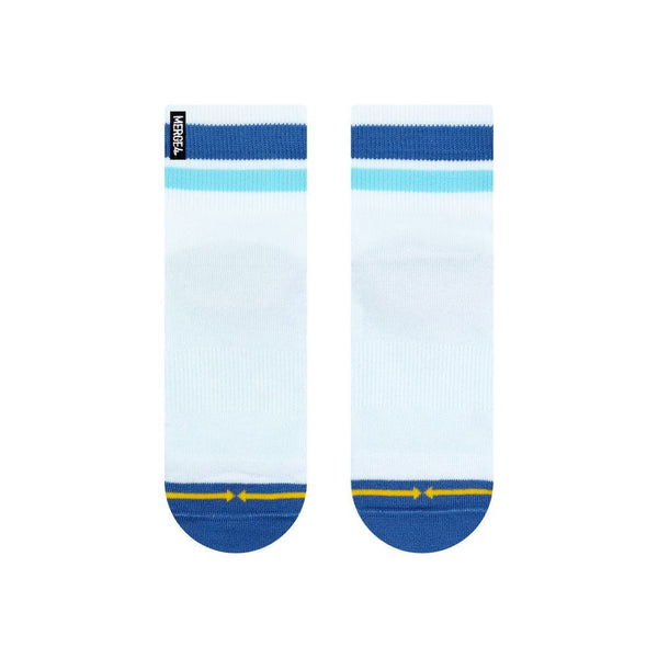 Merge4 Repreve and Organic Cotton White/Blue Quarter Crew Socks - Skatewarehouse.co.uk