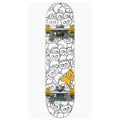 Meow Sticker Pile White Complete Skateboard - 8.0"