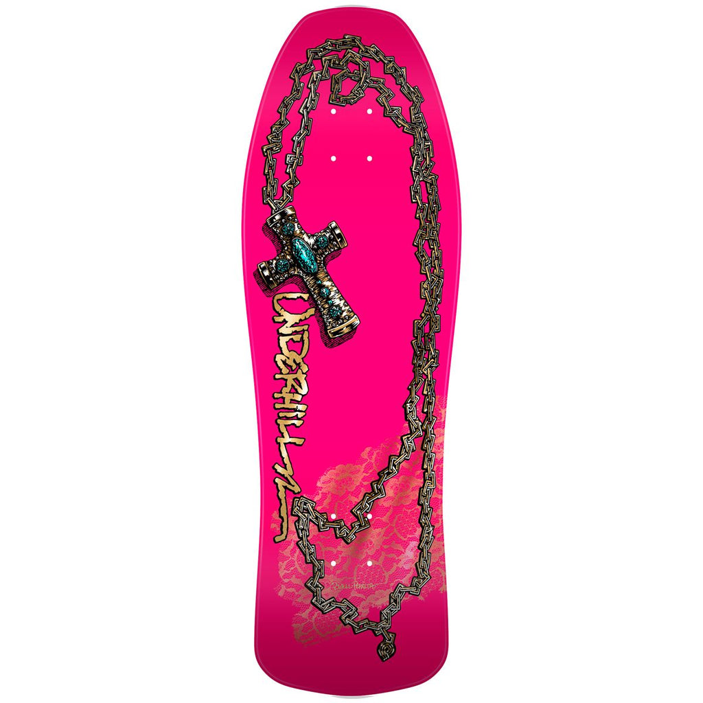 Powell-Peralta™ Ray Underhill • Cross '' • • Pink/Gold Foil Skateboard Deck - 10.0" - Skatewarehouse.co.uk